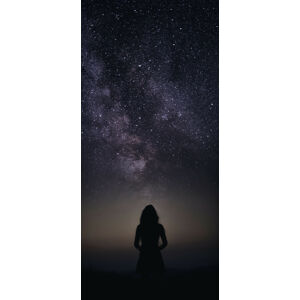 Umělecká fotografie silhouette of woman looking stars, Javier Pardina, (23 x 50 cm)