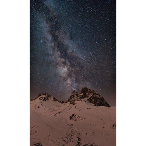 Umělecká fotografie Red light Peak under the milky way, Javier Pardina, (24.6 x 40 cm)