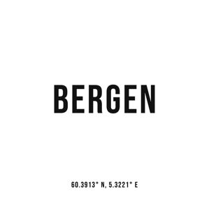 Ilustrace Bergen simple coordinates, Finlay & Noa, (30 x 40 cm)