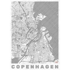 Mapa Copenhagen, Hubert Roguski, (30 x 40 cm)