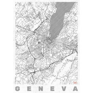 Mapa Geneva, Hubert Roguski, (30 x 40 cm)