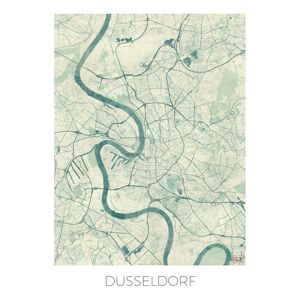 Mapa Dusseldorf, Hubert Roguski, (30 x 40 cm)