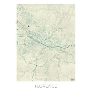 Mapa Florence, Hubert Roguski, (30 x 40 cm)