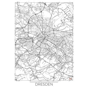 Mapa Dresden, Hubert Roguski, (30 x 40 cm)