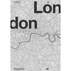 Bodart, Florent - Obrazová reprodukce London Minimal Map, (30 x 40 cm)