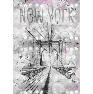 Umělecká fotografie Graphic Art NEW YORK CITY Brooklyn Bridge, Melanie Viola, (30 x 40 cm)