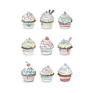 Ilustrace Cupcakes, Martina Pavlova, (30 x 40 cm)