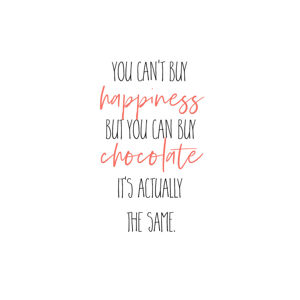 Ilustrace YOU CAN’T BUY HAPPINESS – BUT CHOCOLATE, Melanie Viola, (26.7 x 40 cm)