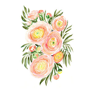 Ilustrace Savanna loose watercolor bouquet, Blursbyai, (26.7 x 40 cm)