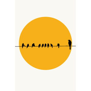 Ilustrace Birds Family, Kubistika, (26.7 x 40 cm)