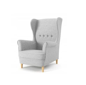 Designové křeslo světle šedé barvy ve skandinávském stylu