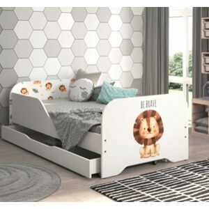 Dětská postel 140 x 70 cm s motivem lva