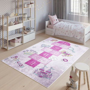 Dětský koberec do dívčího pokoje s dětským pokojem a obrázky