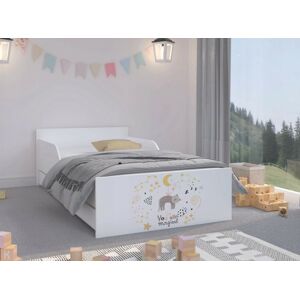 Kvalitní dětská postel s kočičkou a hvězdami 180 x 90 cm