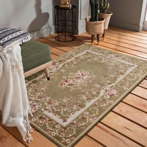 Kvalitní koberec v krásné capuccino barvě s růžovými květy