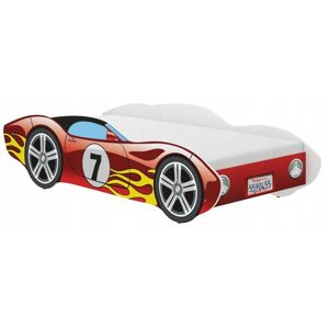 Moderní dětská postel ve stylu červeného závodního auta e 140 x 70 cm