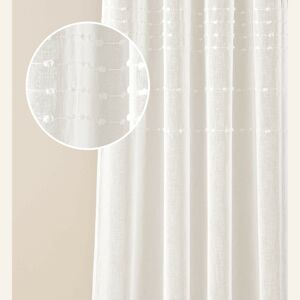 Moderní krémová záclona Marisa se stříbrnými průchodkami 200 x 250 cm