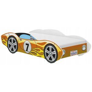 Nádherná dětská postel závodní auto žluté 140 x 70 cm