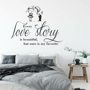 Samolepka na zeď - Love story anglicky