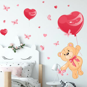 Samolepky do dětského pokoje - Medvídek s balónky