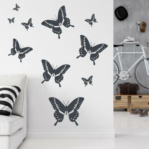Samolepka na zeď - Jednobarevní motýli
