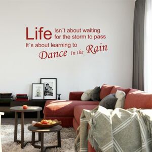 Samolepka na zeď - Dance in the rain (citát na zeď)
