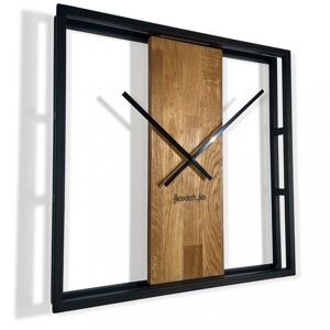 Designové nástěnné hodiny v kombinaci dřeva a kovu 50 cm