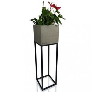 Elegantní vysoký kovový květináč v šedé barvě LOFT FIORINO 22X22X80 cm