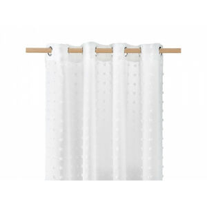 Stylová bílá záclona s kuličkami 140 x 250 cm