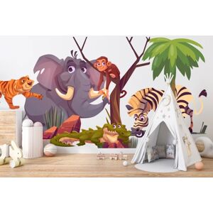 Nálepka na zeď pro děti animovaná zvířata Madagaskar 150 x 300 cm