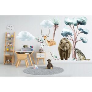 Dětská nálepka na zeď zvířata v přírodě 80 x 160 cm
