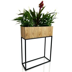 Vysoký květináč z přírodní dubové dýhy LOFT FIORINO 62X22X80 cm