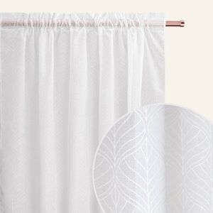 Záclona La Rossa v bílé barvě na pruhované pásce 140 x 280 cm
